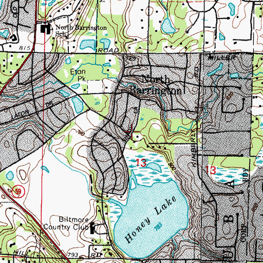 Topographic Map of Village of North Barrington, IL