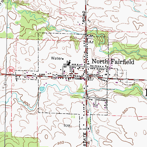 Topographic Map of Village of North Fairfield, OH
