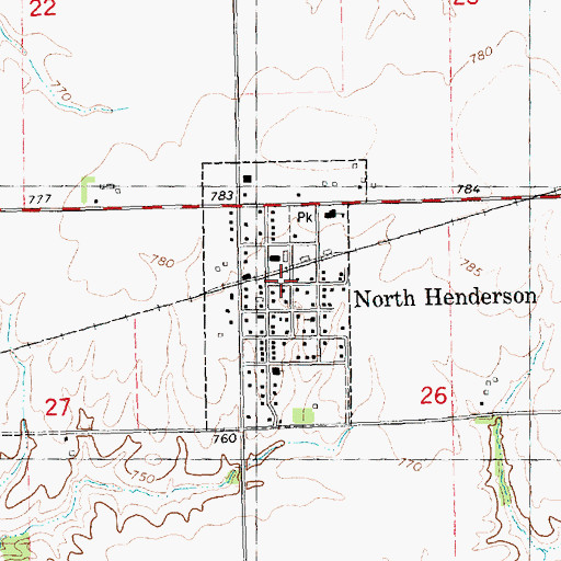 Topographic Map of Village of North Henderson, IL