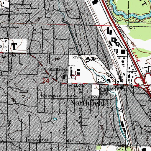 Topographic Map of Village of Northfield, IL