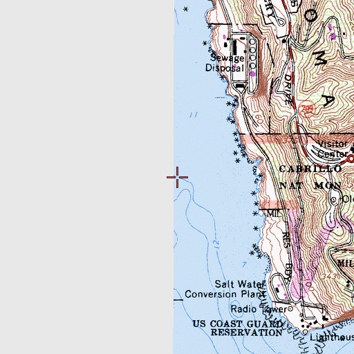 Topographic Map of Cabrillo, CA