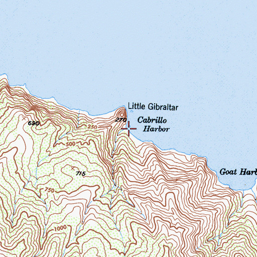 Topographic Map of Cabrillo Harbor, CA