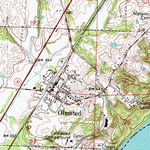 Topographic Map of Village of Olmsted, IL