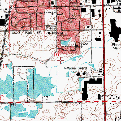 Topographic Map of Village of Orland Park, IL