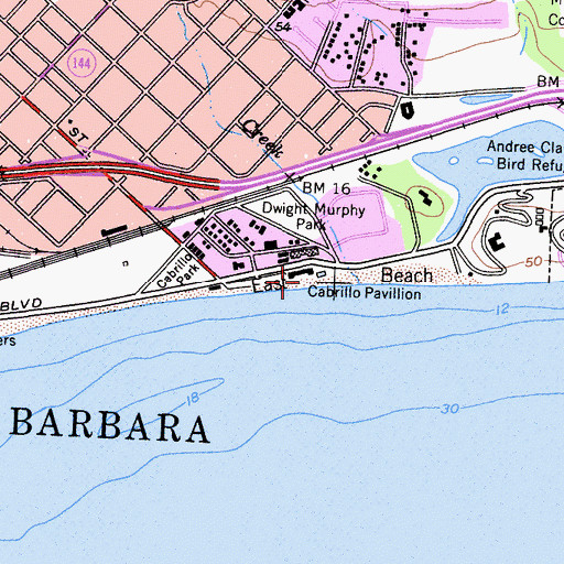 Topographic Map of Cabrillo Pavillion, CA