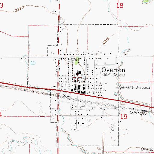 Topographic Map of Village of Overton, NE