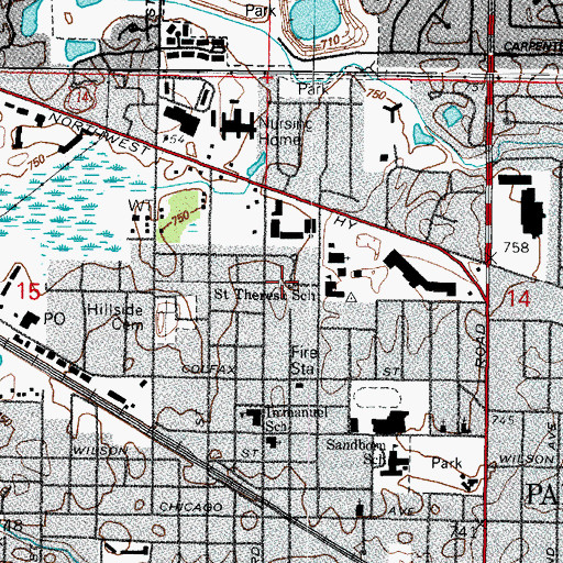 Topographic Map of Village of Palatine, IL