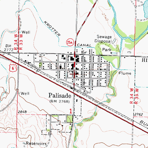 Topographic Map of Village of Palisade, NE