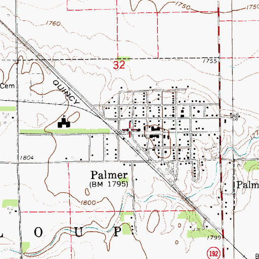 Topographic Map of Village of Palmer, NE