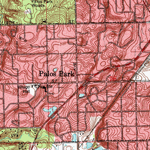 Topographic Map of Village of Palos Park, IL