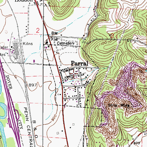 Topographic Map of Village of Parral, OH
