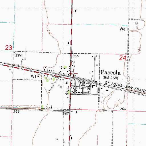 Topographic Map of Village of Pascola, MO