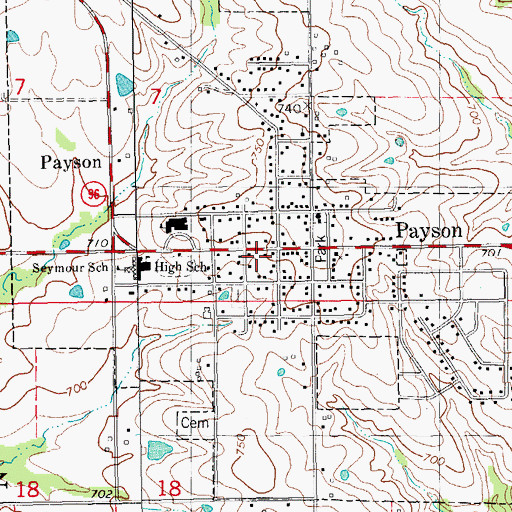 Topographic Map of Village of Payson, IL