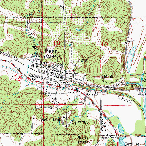 Topographic Map of Village of Pearl, IL