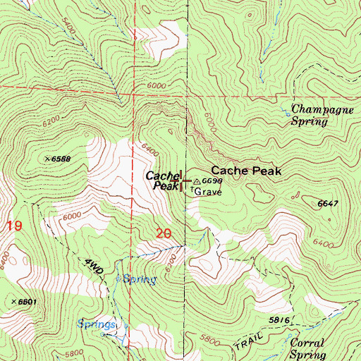 Topographic Map of Cache Peak, CA