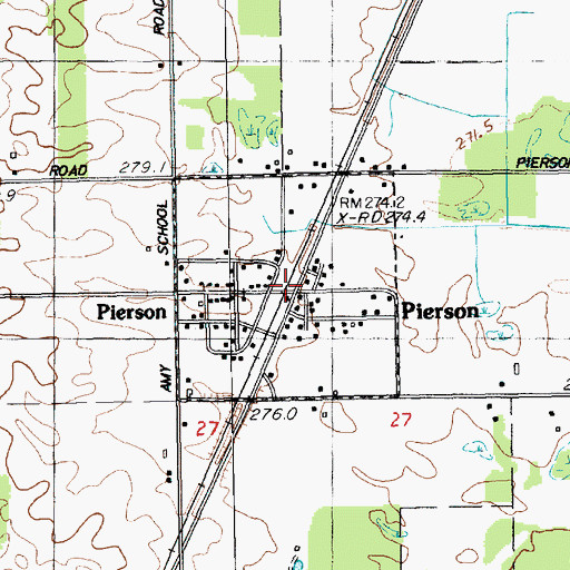 Topographic Map of Village of Pierson, MI