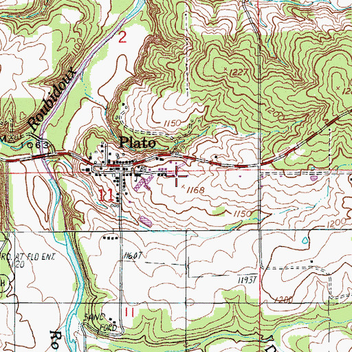 Topographic Map of Village of Plato, MO