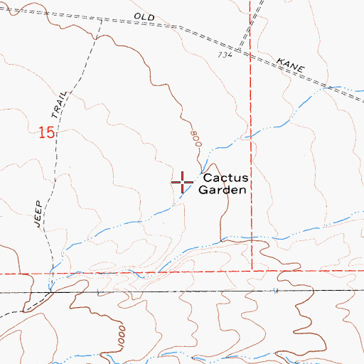 Topographic Map of Cactus Garden, CA