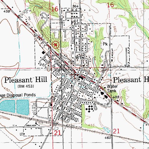 Topographic Map of Village of Pleasant Hill, IL