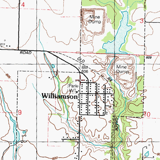 Topographic Map of Village of Williamson, IL