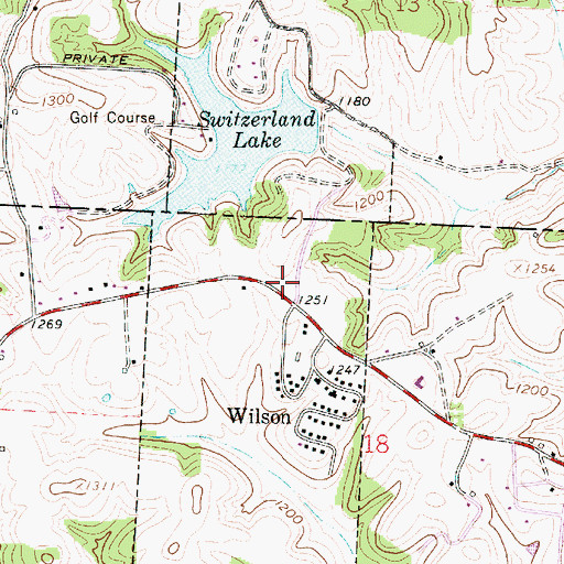 Topographic Map of Village of Wilson, OH