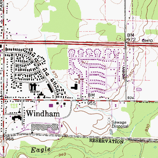 Topographic Map of Village of Windham, OH