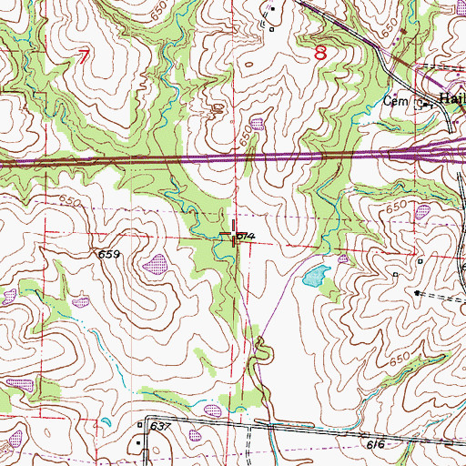 Topographic Map of Village of Windsor Place, MO