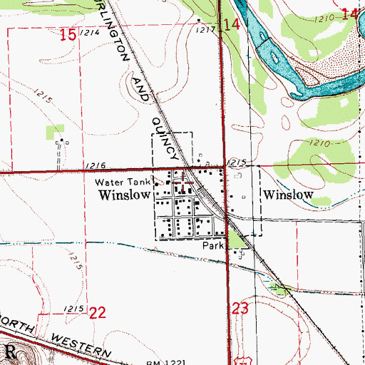 Topographic Map of Village of Winslow, NE