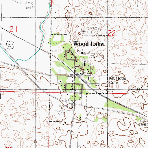 Topographic Map of Village of Wood Lake, NE
