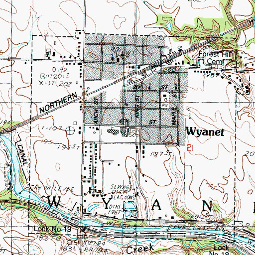 Topographic Map of Village of Wyanet, IL
