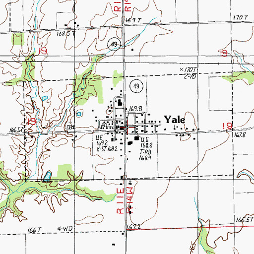 Topographic Map of Village of Yale, IL