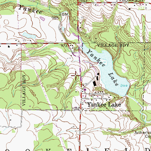 Topographic Map of Village of Yankee Lake, OH