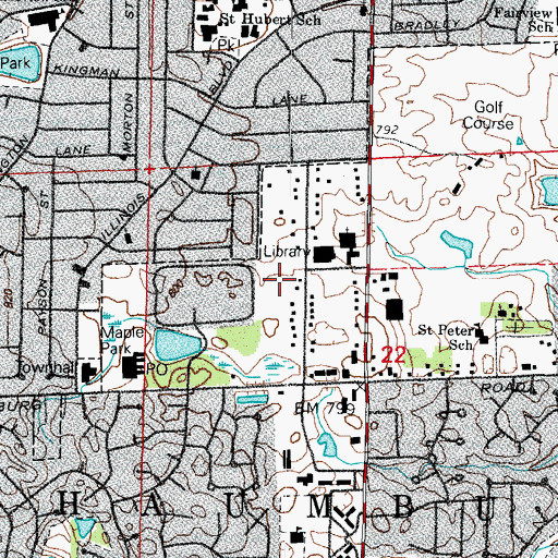 Topographic Map of Village of Schaumburg, IL