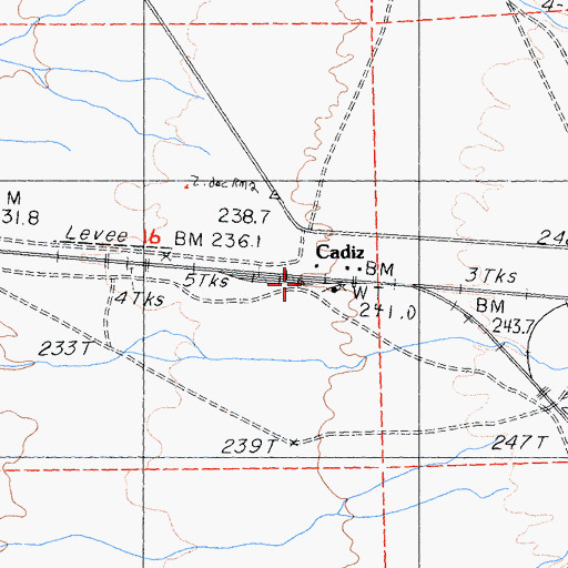 Topographic Map of Cadiz, CA