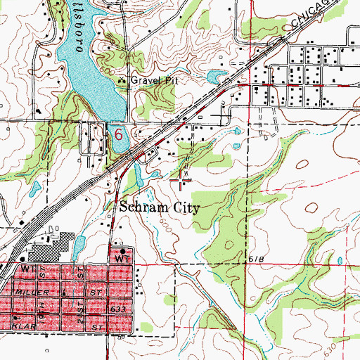 Topographic Map of Village of Schram City, IL