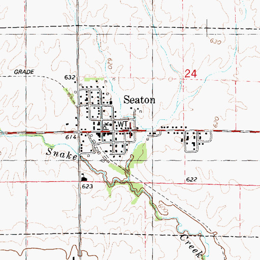 Topographic Map of Village of Seaton, IL