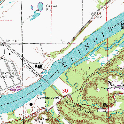 Topographic Map of Village of Seneca, IL