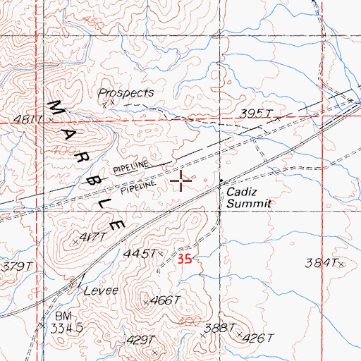 Topographic Map of Cadiz Summit, CA