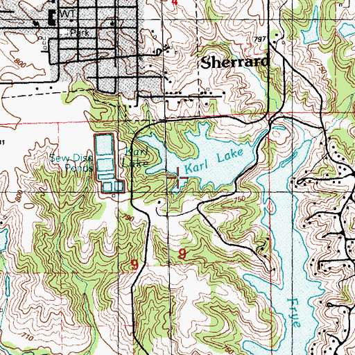 Topographic Map of Village of Sherrard, IL