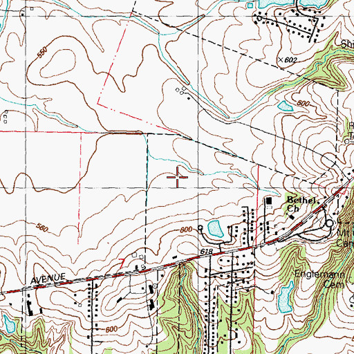 Topographic Map of Village of Shiloh, IL