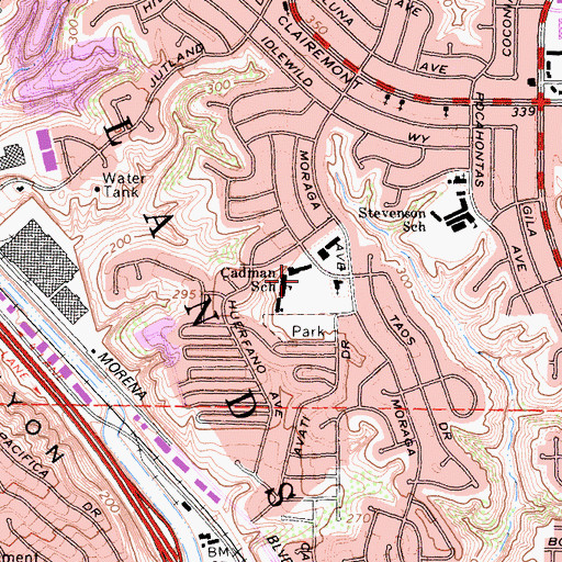 Topographic Map of Cadman Elementary School, CA