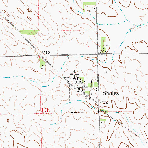 Topographic Map of Village of Sholes, NE