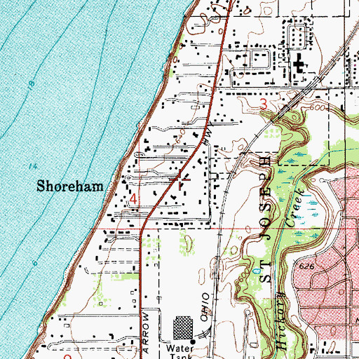 Topographic Map of Village of Shoreham, MI