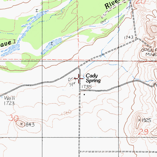 Topographic Map of Cady Spring, CA