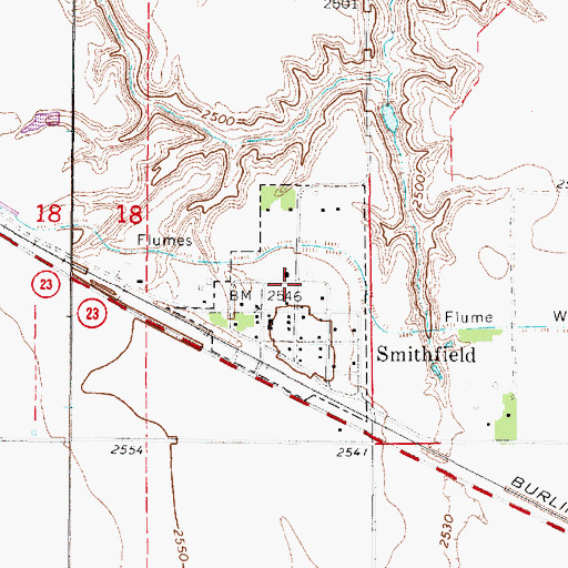 Topographic Map of Village of Smithfield, NE