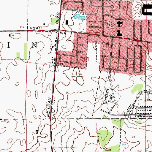 Topographic Map of Village of South Elgin, IL