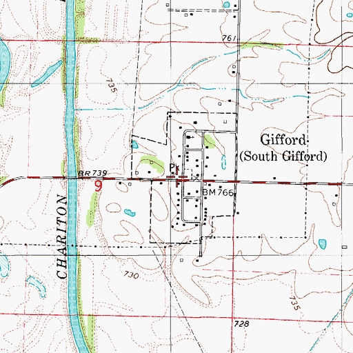 Topographic Map of Village of South Gifford, MO