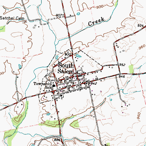 Topographic Map of Village of South Salem, OH