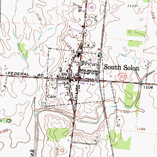 Topographic Map of Village of South Solon, OH