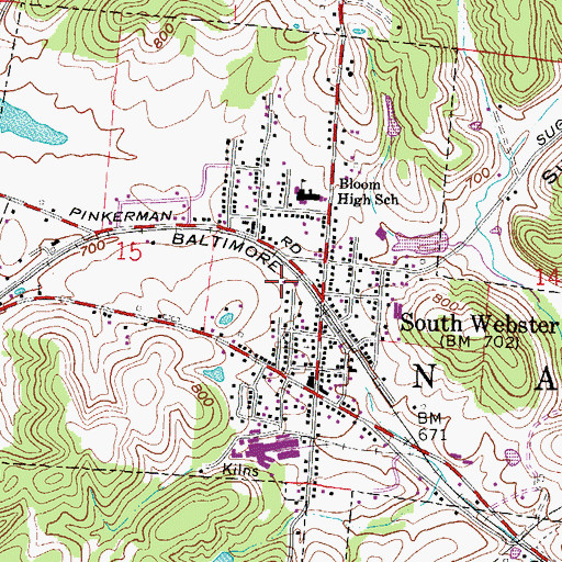 Topographic Map of Village of South Webster, OH